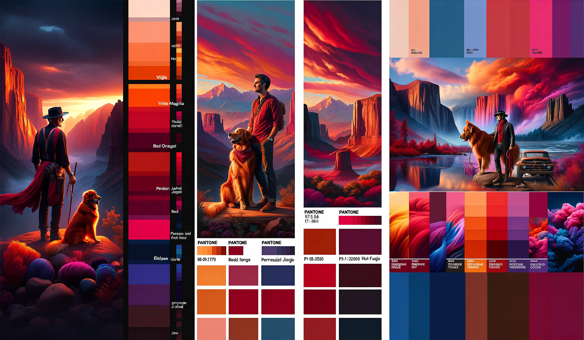 A bold and dramatic fall color palette for a man's photo session.