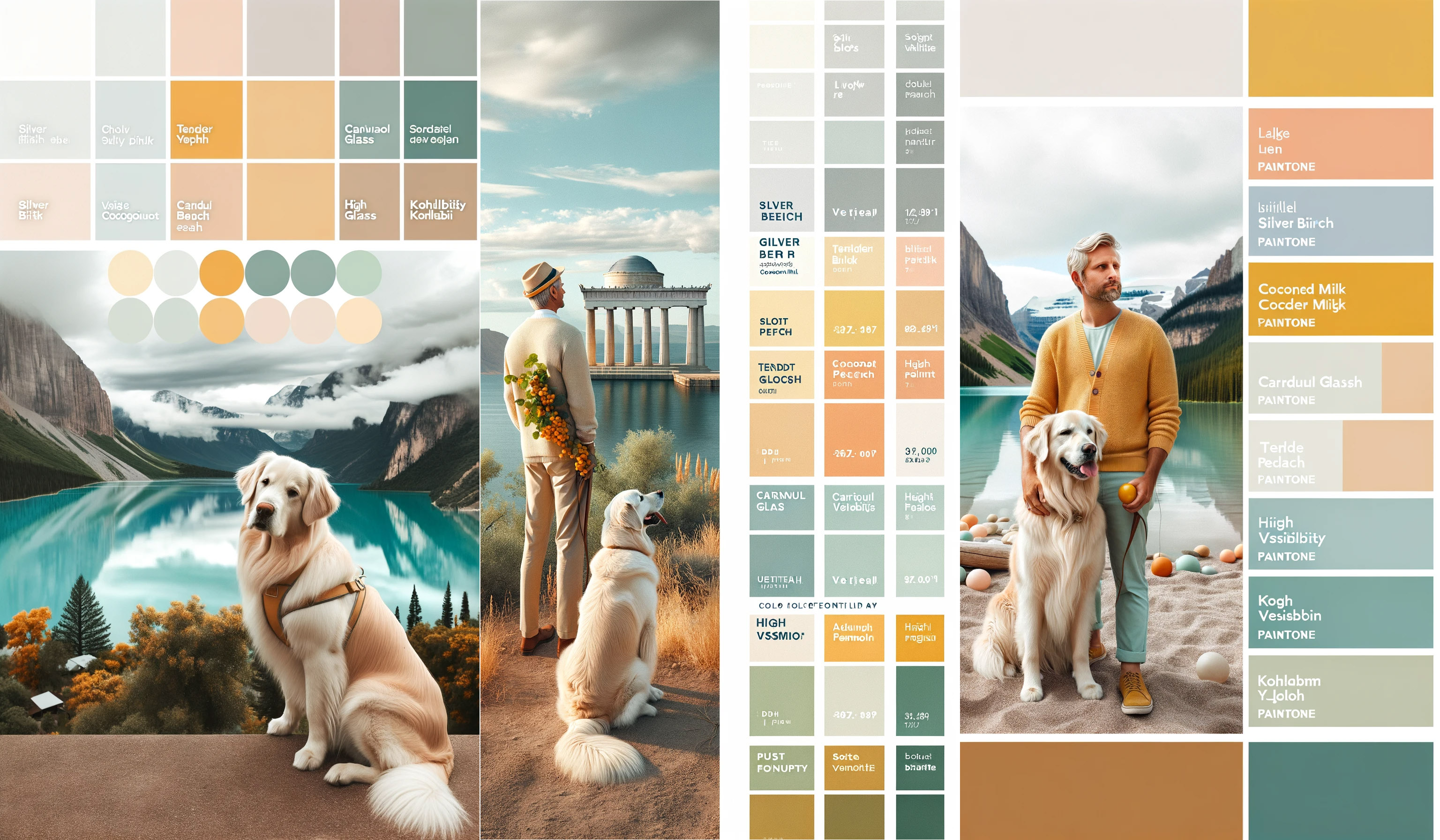 A light and airy fall color combination for a man's photo session with his dog.